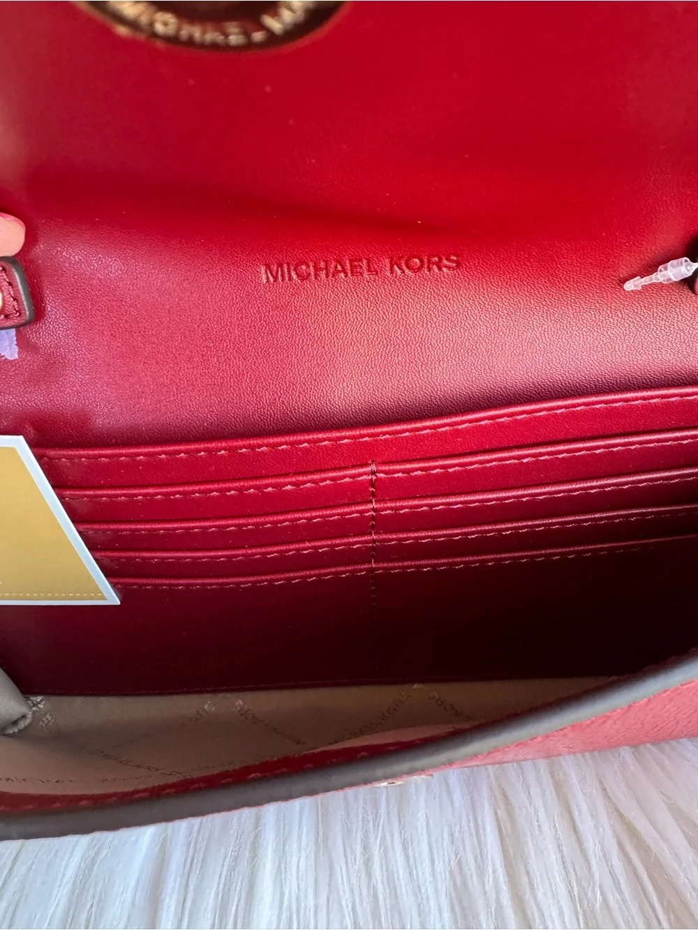 Michael Kors Burgundy Pebbled Leather Crossbody with Gold Hardware